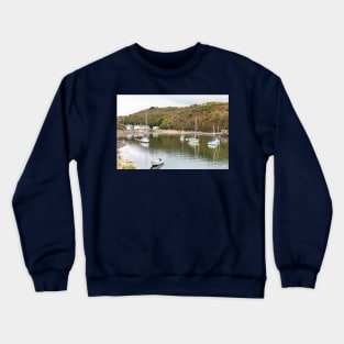 Solva harbour village, on St Brides bay, Pembrokeshire, Wales Crewneck Sweatshirt